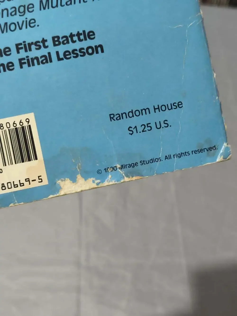 Random House Teenage Mutant Ninja Turtles The Final Lesson PB 1990 Holm
